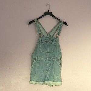 Topshop Blue Denim Short Overalls